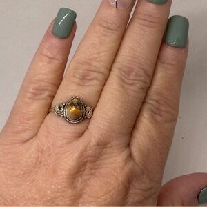 925 Sterling Silver with bumblebee Jasper ring